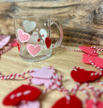 Valentine Hearts Glass coffee mug