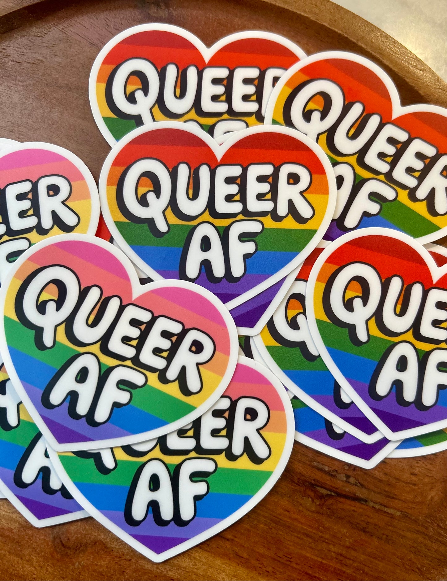 Queer AF heart sticker