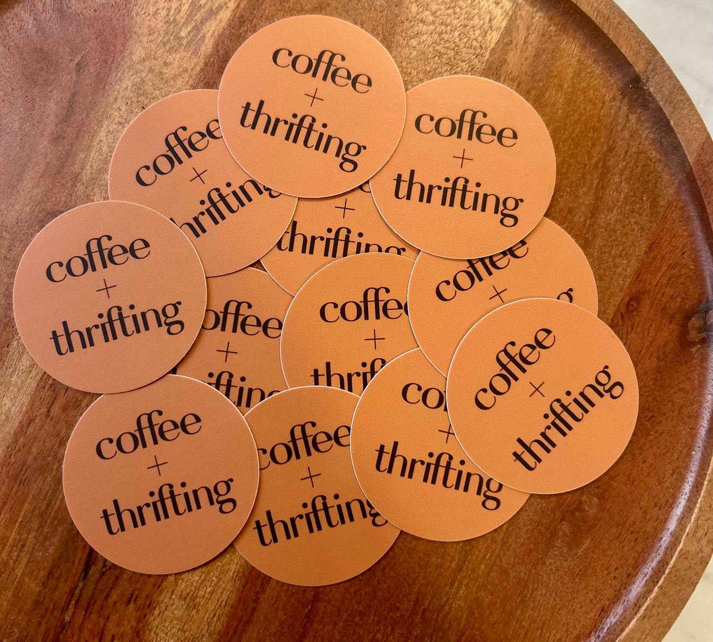 Coffee + thrifting sticker