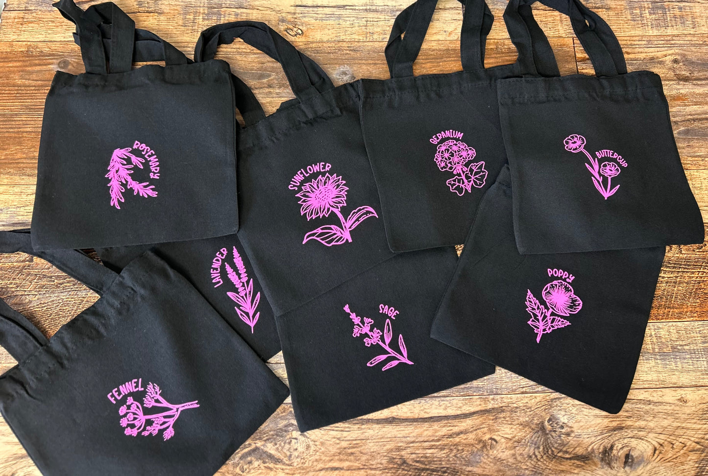8” Wildflowers - small tote bag