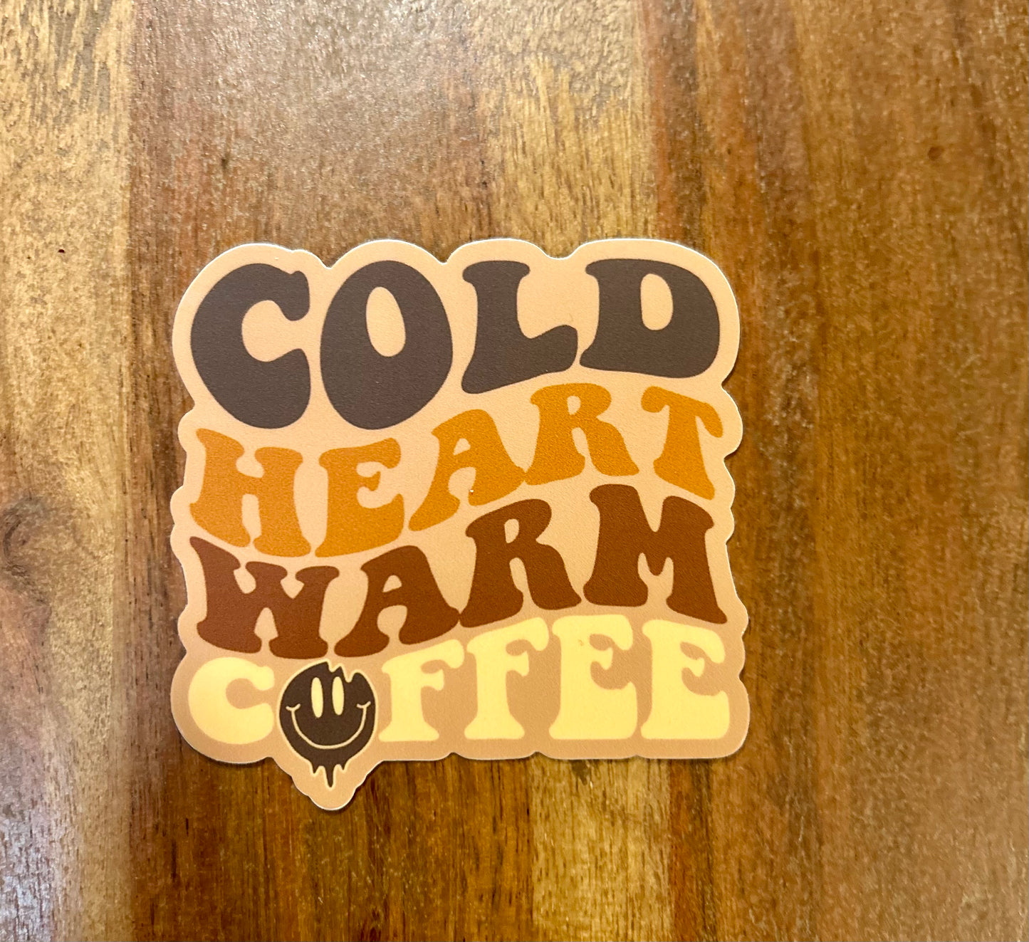 Cold heart warm coffee sticker