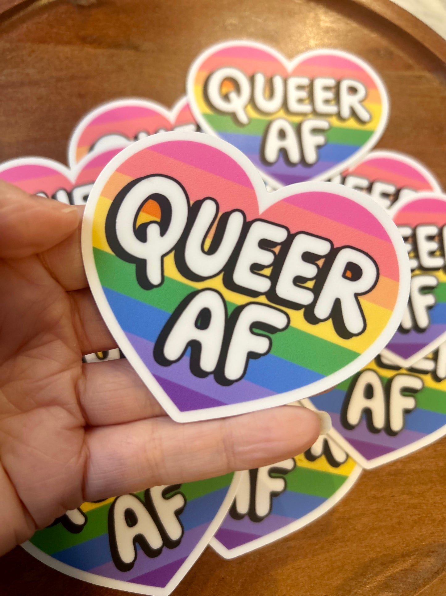 Imperfect - Queer AF heart sticker*