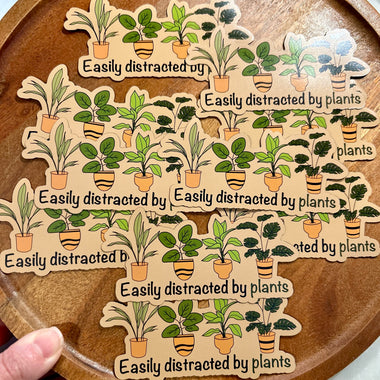 Easily distracted by plants magnet • brown