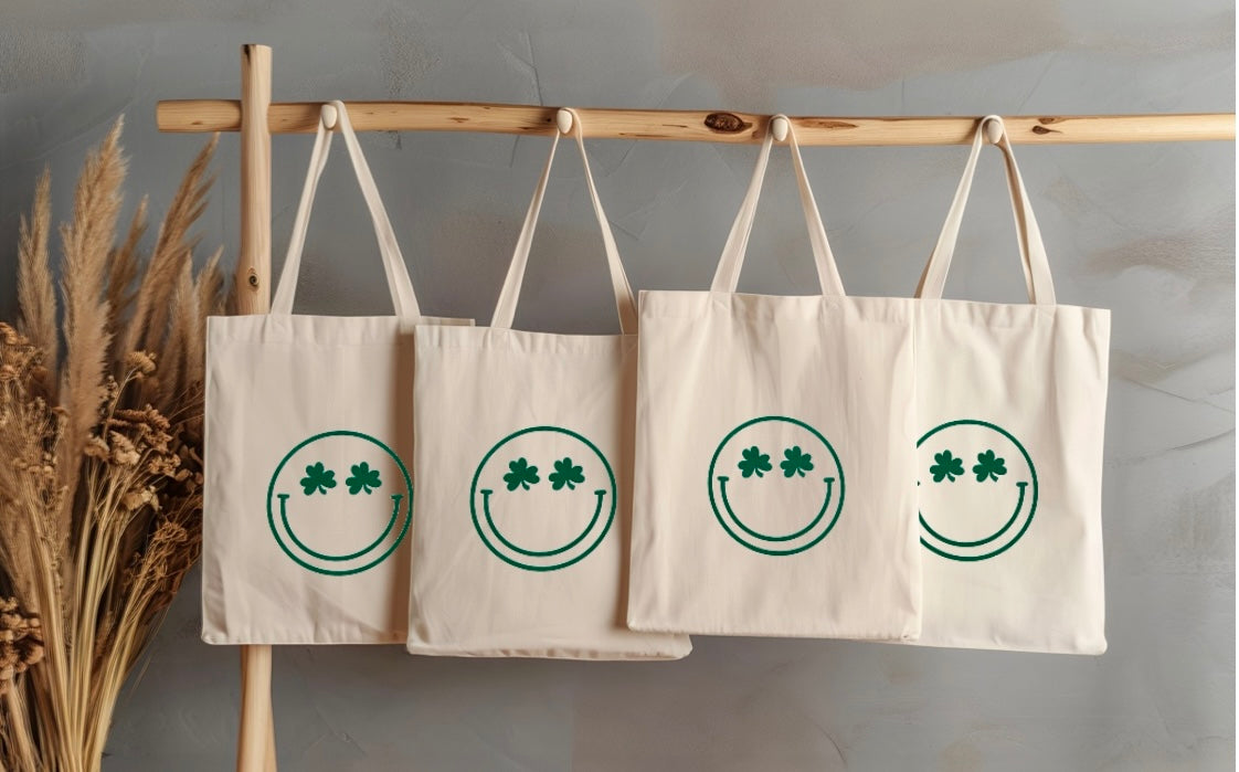 8” Smile Shamrocks - small tote bag