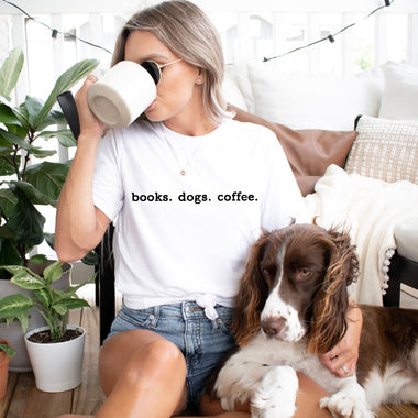 books. dogs. coffee.
