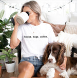 books. dogs. coffee.