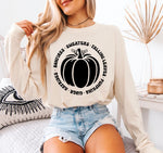 Fall pumpkin long sleeve t-shirt • comfort colors