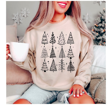 Christmas tree doodles • black