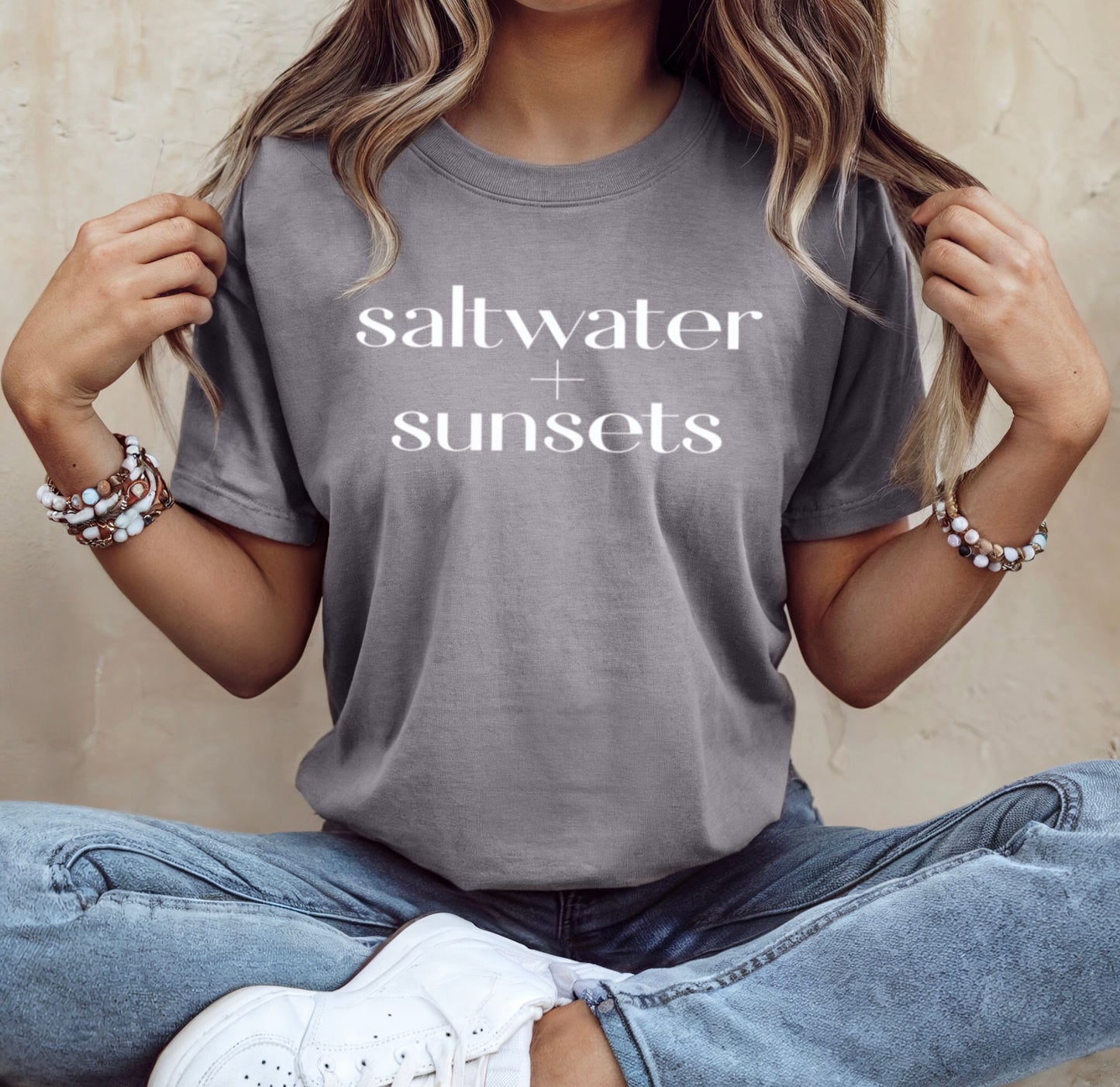 Saltwater + sunsets • bold t-shirt