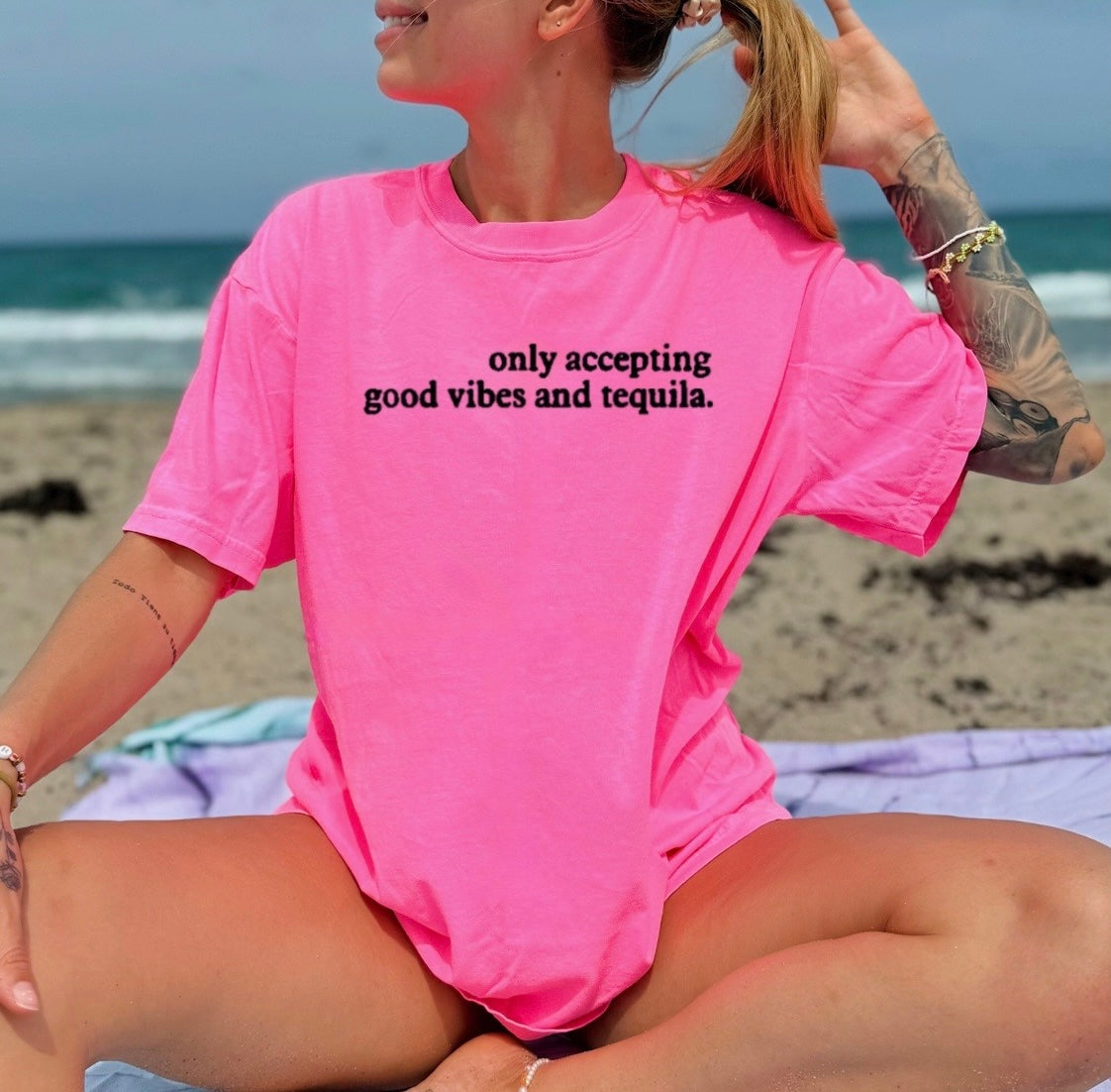 Only accepting good vibes and tequila • comfort colors