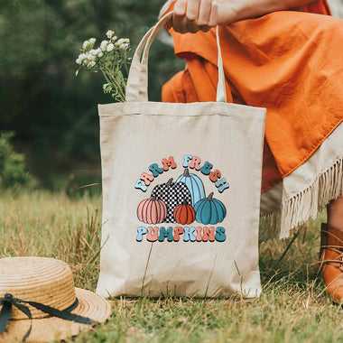 Farm Fresh Pumpkins Tote Bag • fall colors