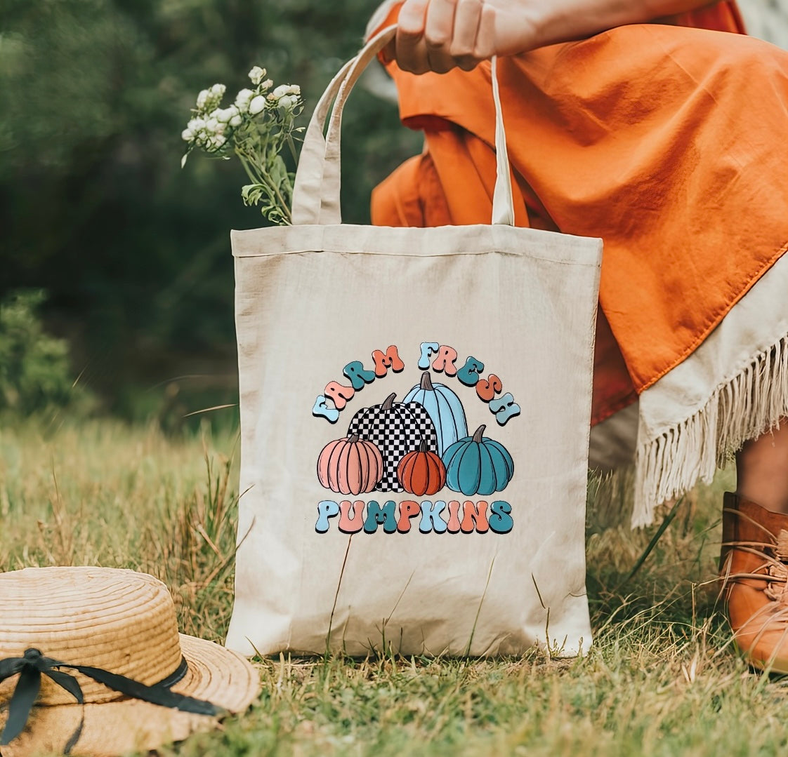 Farm Fresh Pumpkins Tote Bag • fall colors