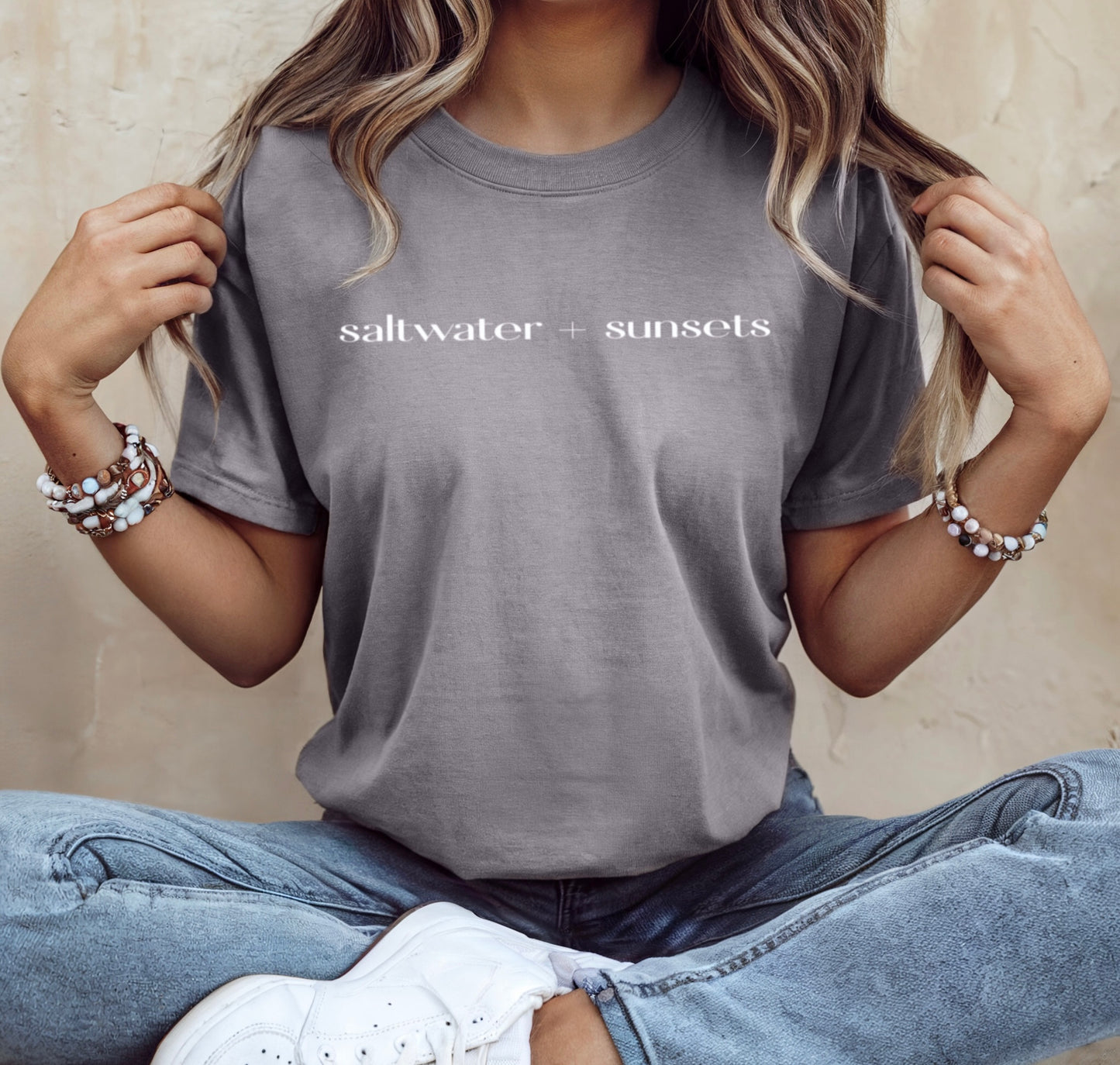 Saltwater + sunsets t-shirt