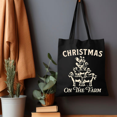 Christmas on the Farm Tote Bag