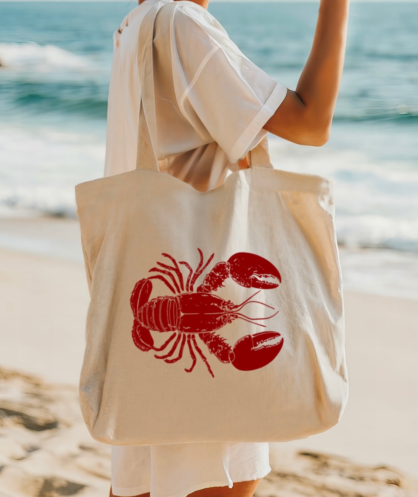 Large Lobster beach Tote Bag