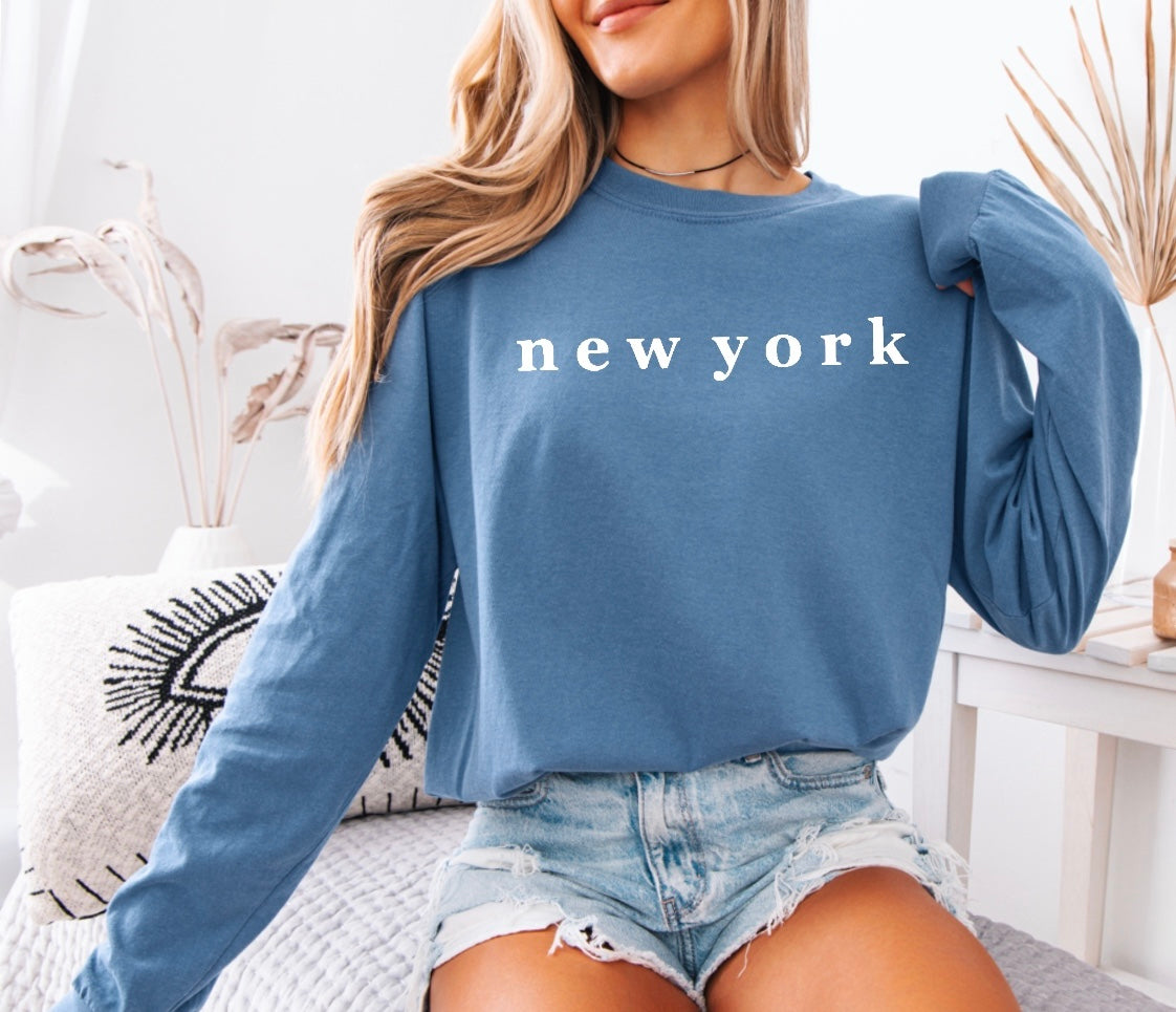 New York long sleeve t-shirt • comfort colors