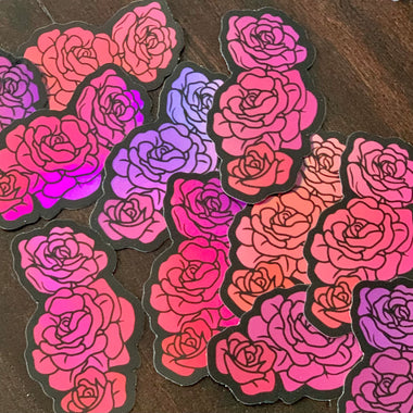 A|R Pink Roses Holographic Sticker