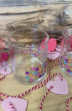 Conversation Hearts Glass coffee mug