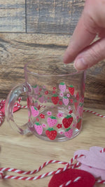 Strawberry Bliss Glass coffee mug
