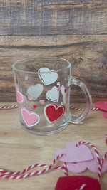 Valentine Hearts Glass coffee mug
