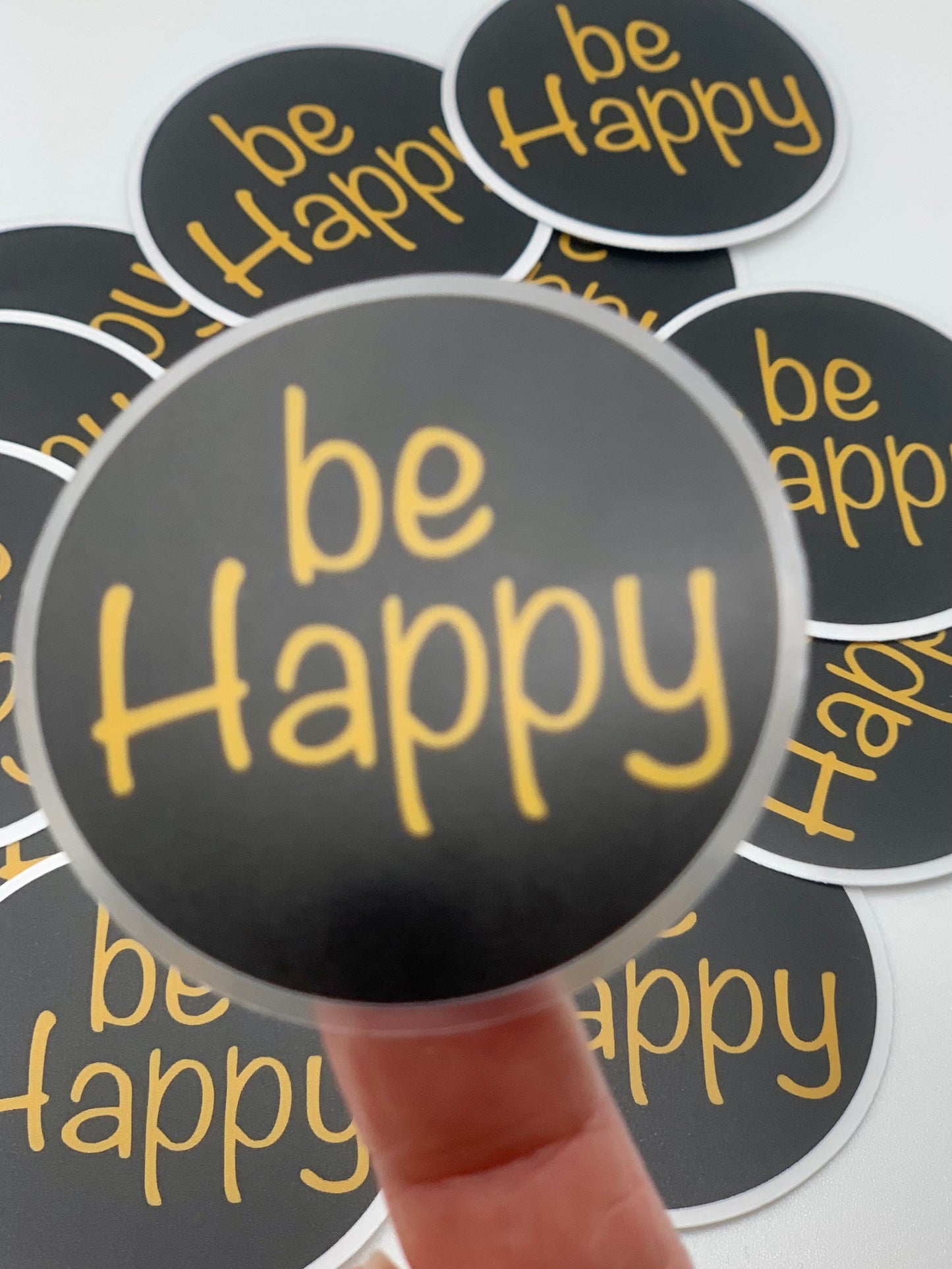 be Happy Clear Sticker