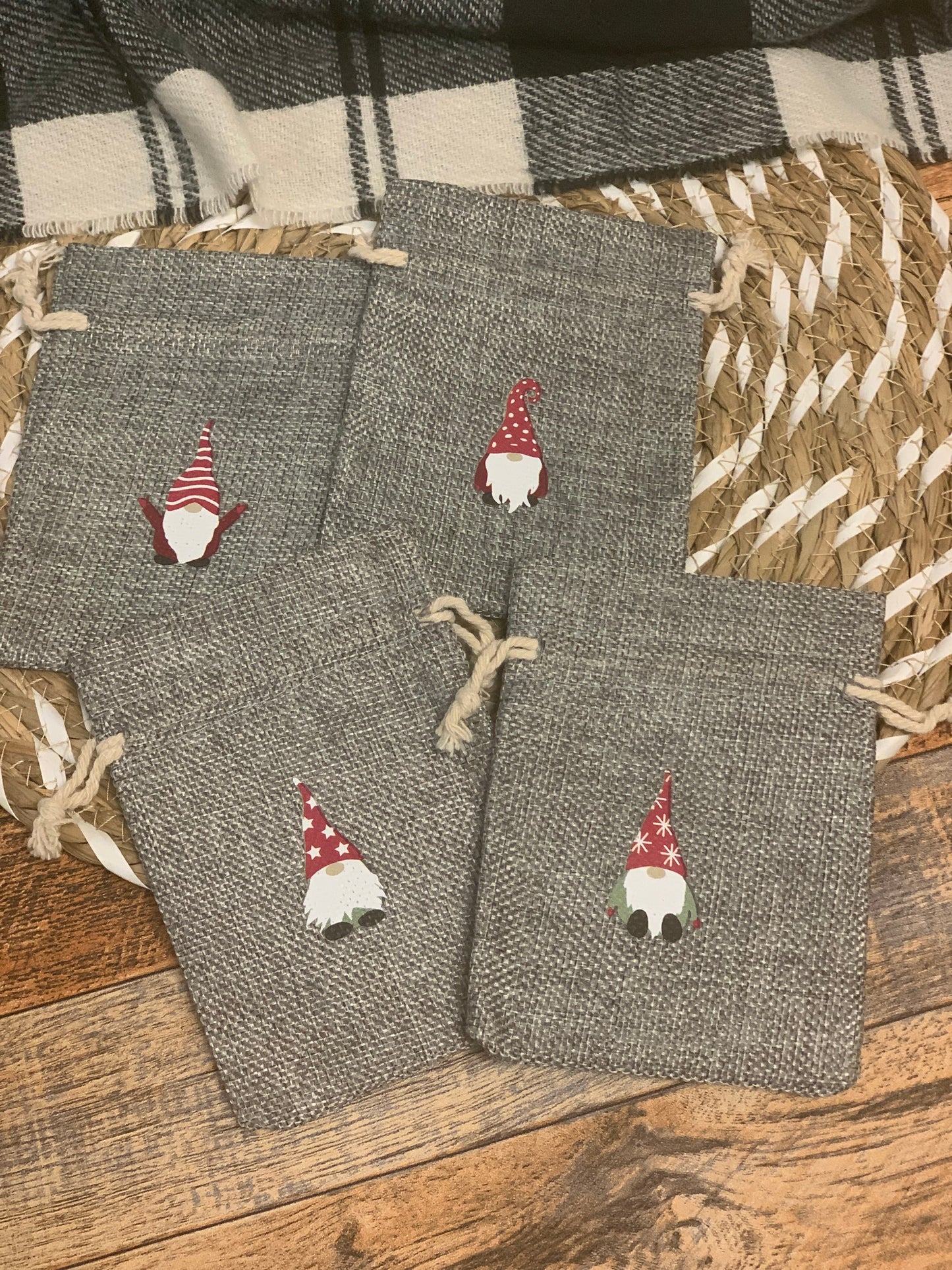 Set of 4 Gnome Gift Bags