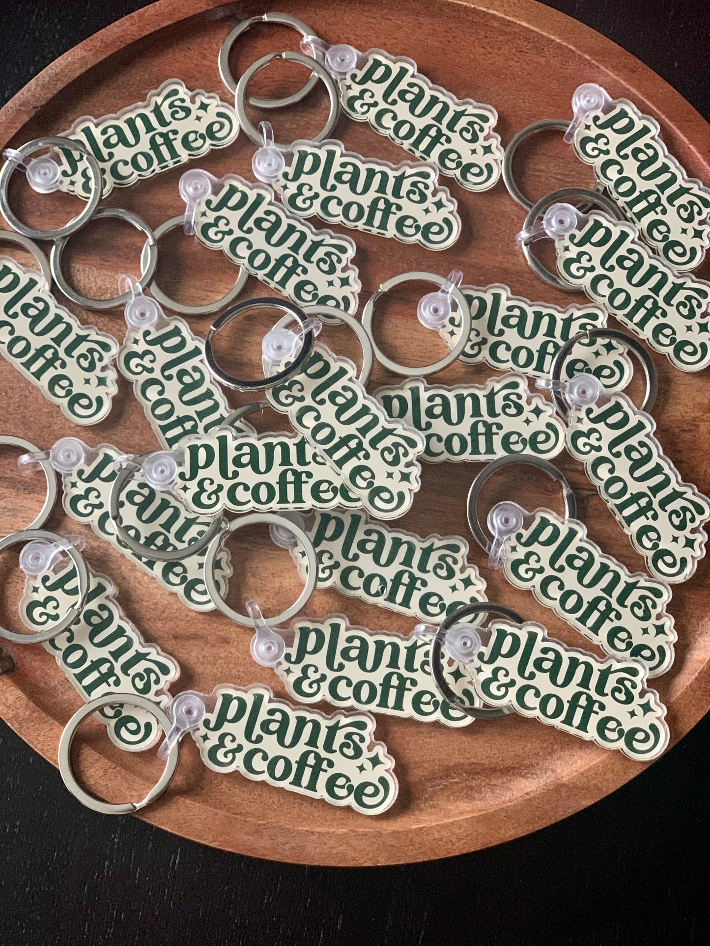 Plants & Coffee Keychain