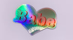 Retro Heart Babe Holographic Sticker