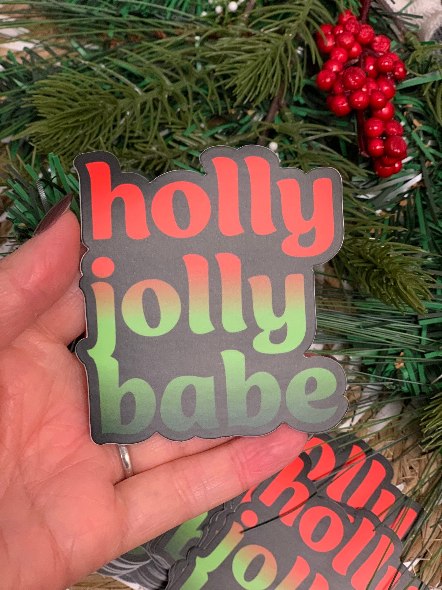 Holly Jolly Babe Sticker