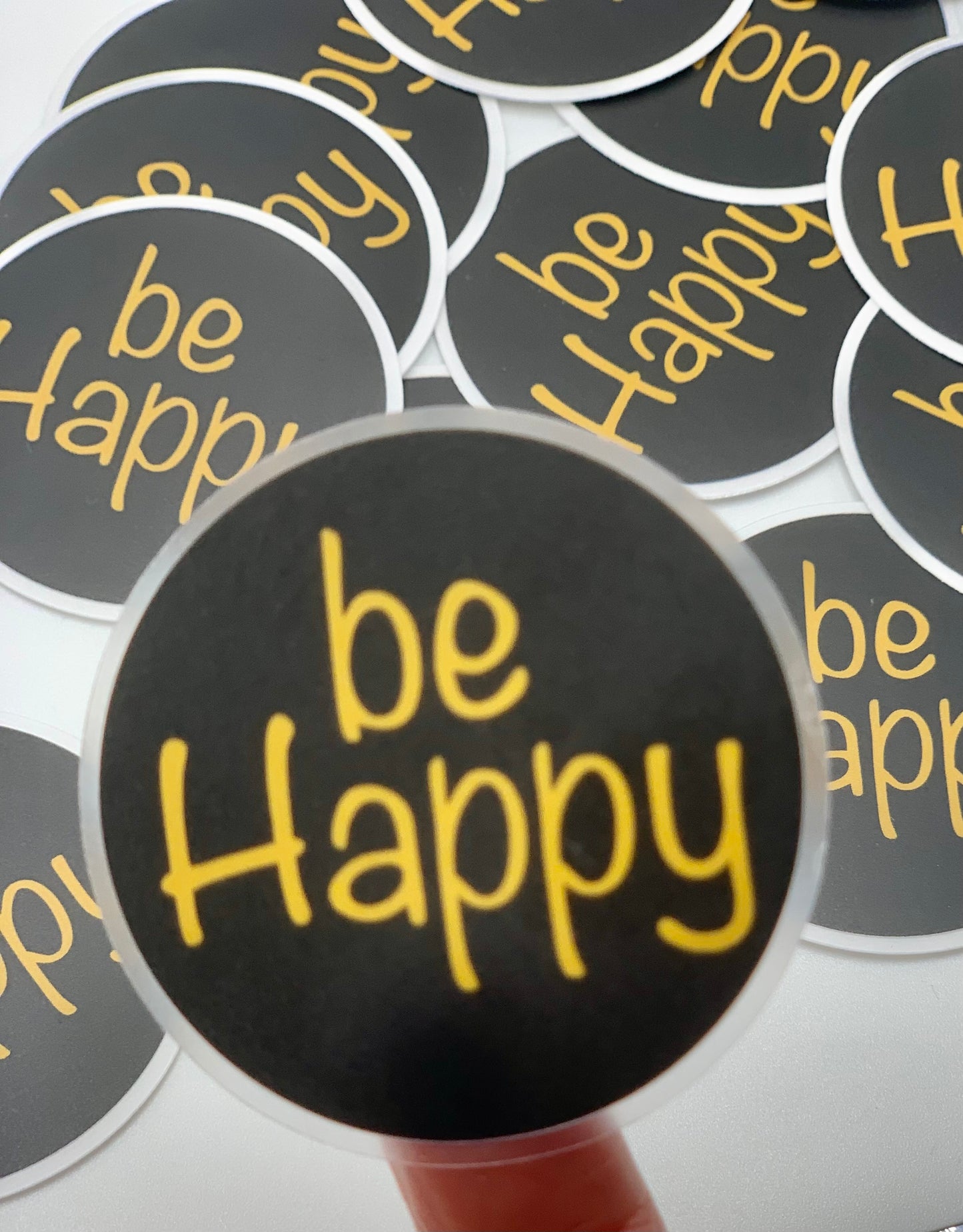 be Happy Clear Sticker