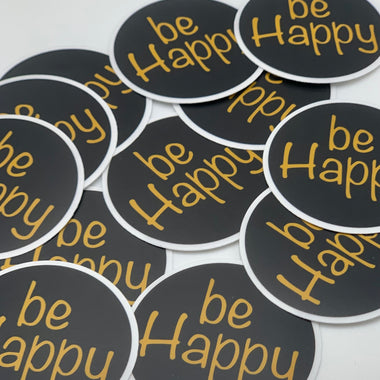 be Happy Clear Sticker