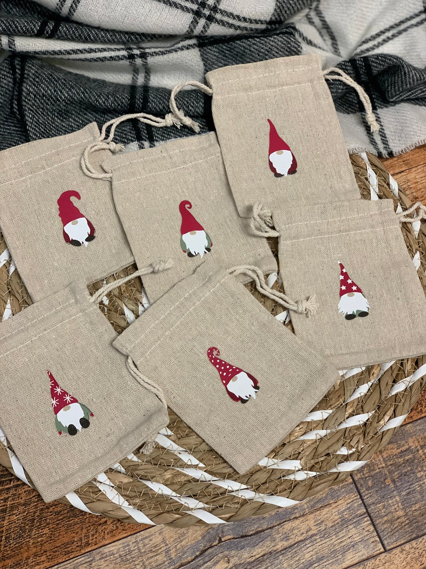 Set of 6 Gnome Mini Gift Bags