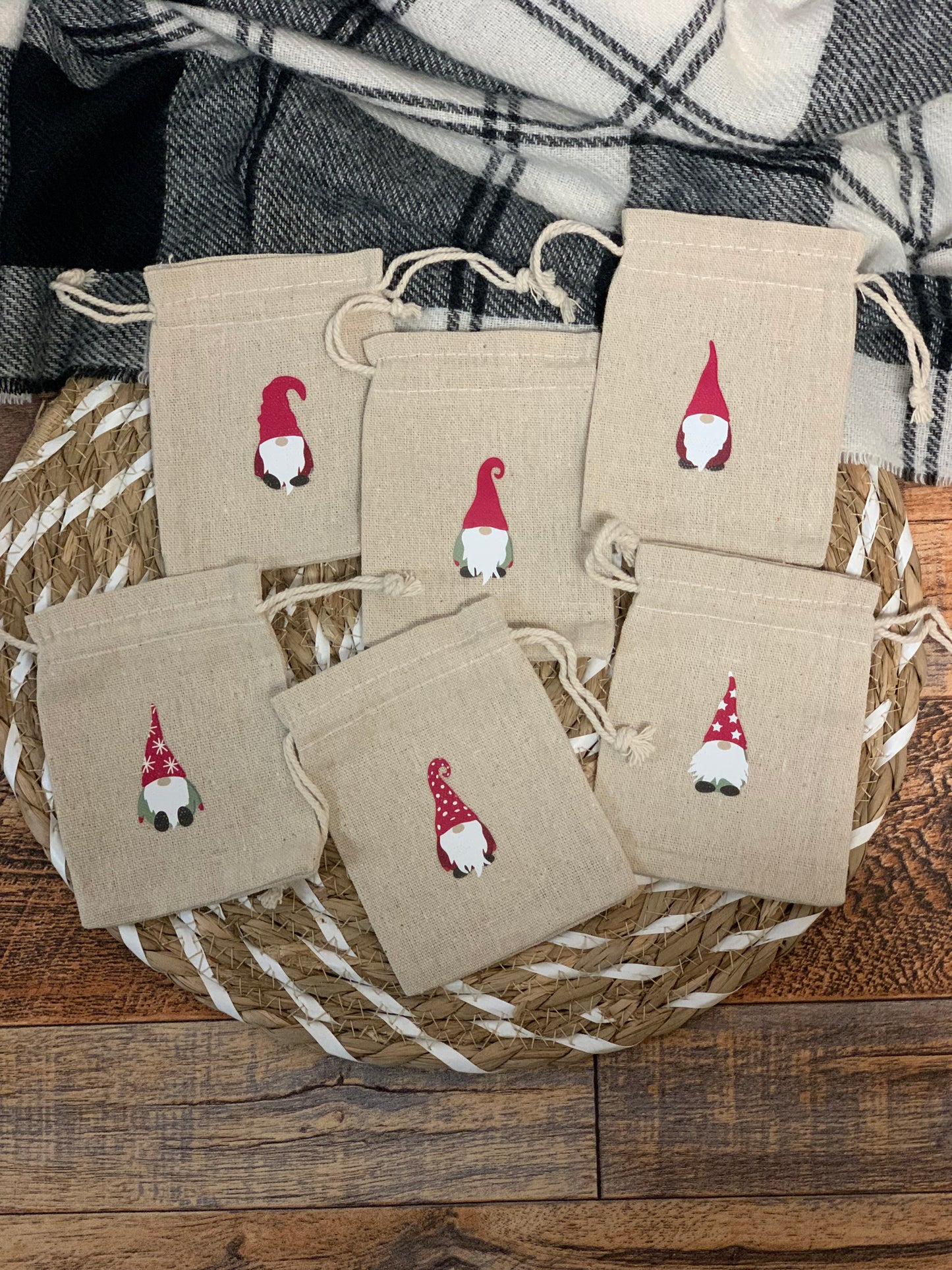 Set of 6 Gnome Mini Gift Bags