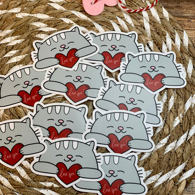 Love You Cat Sticker