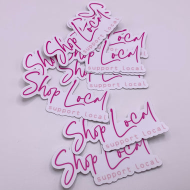 Shop Local Sticker • pink