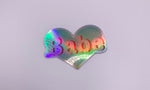 Retro Heart Babe Holographic Sticker