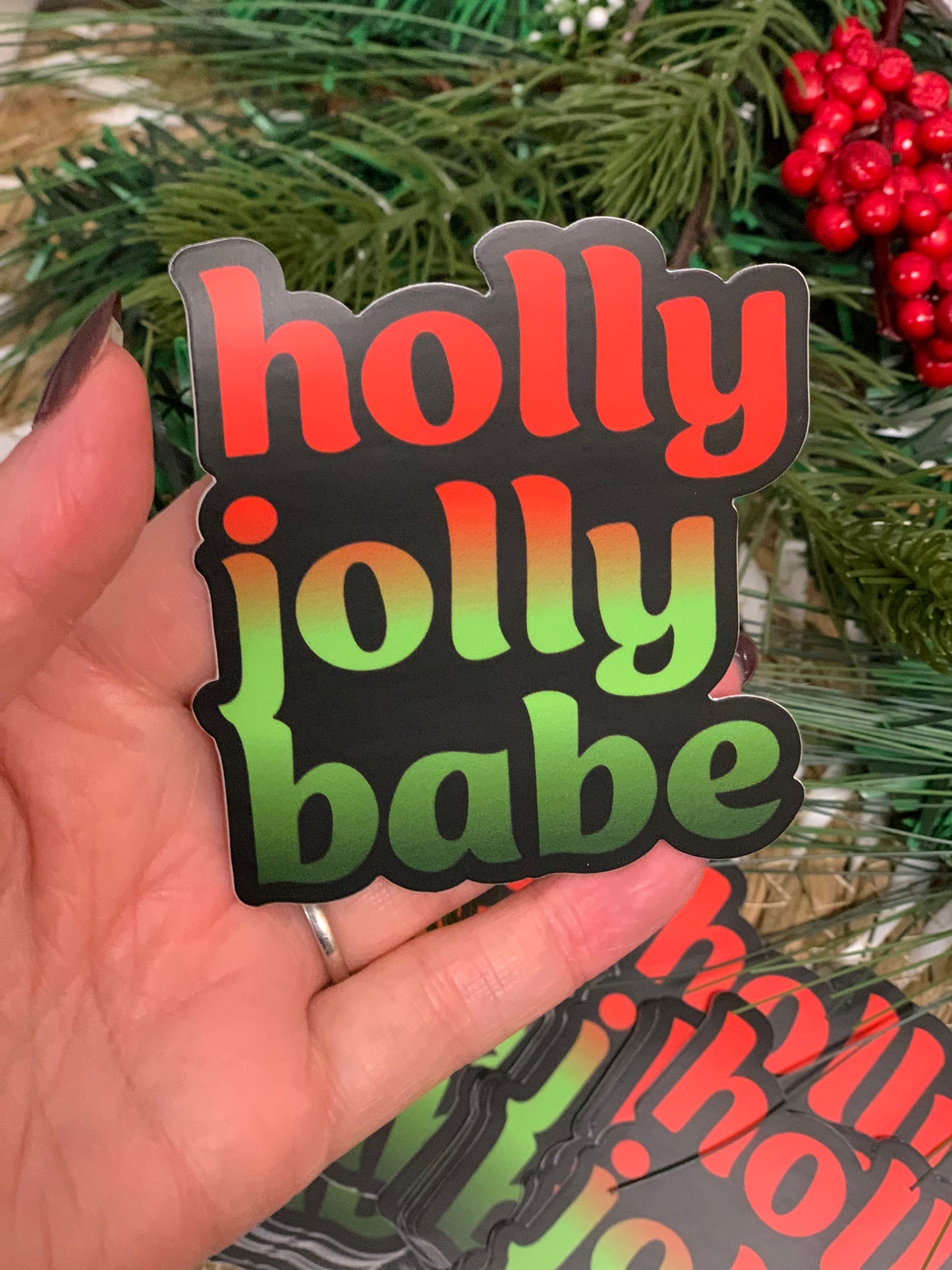 Holly Jolly Babe Sticker