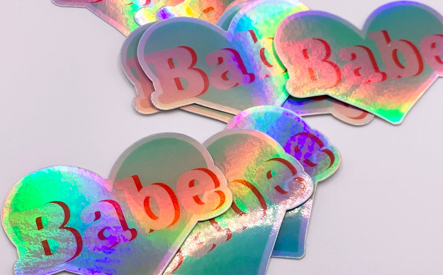 Retro Heart Babe Holographic Sticker